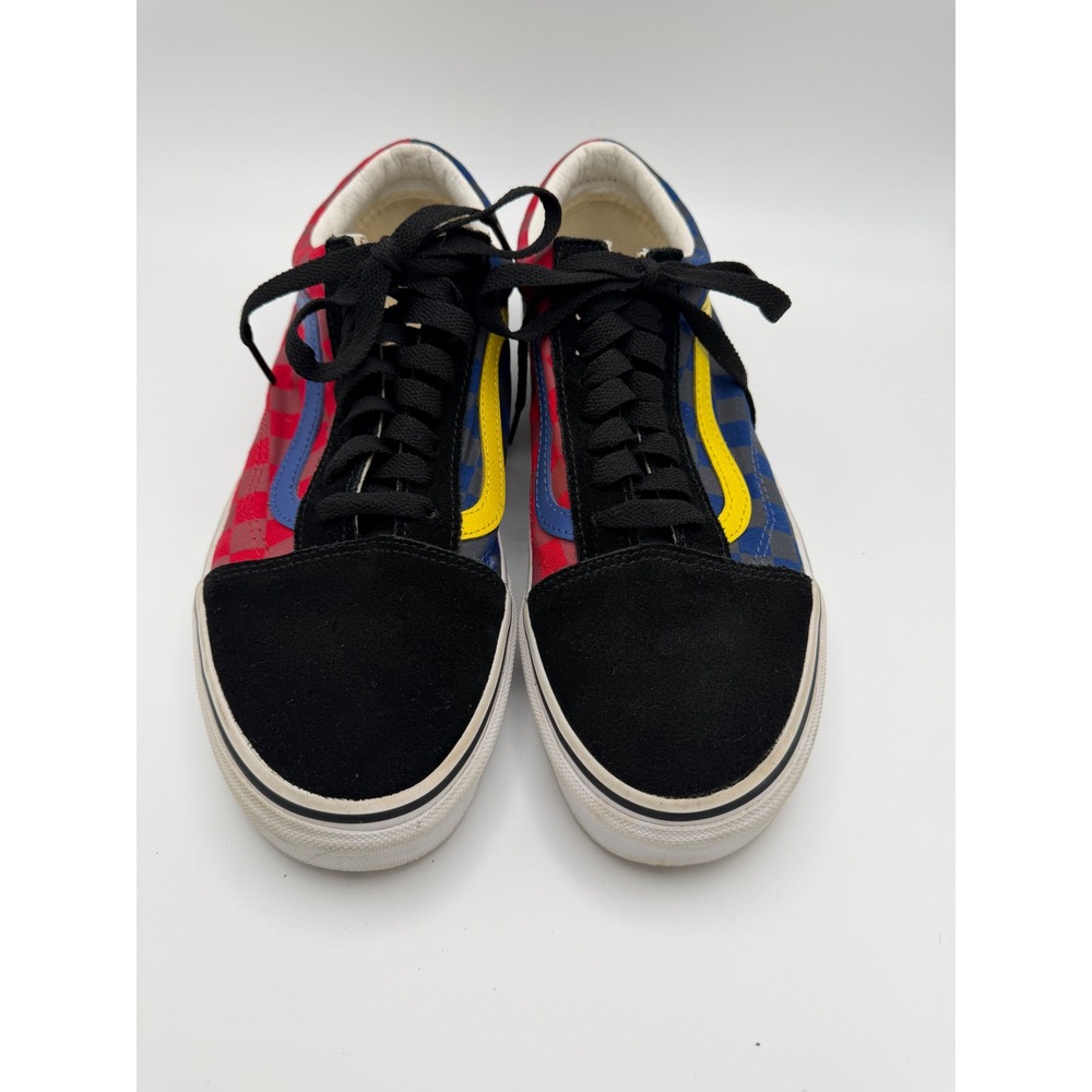 Vans Old Skool Mismatched Checkerboard Multi Color Suede Skate Shoes Mens 10.5